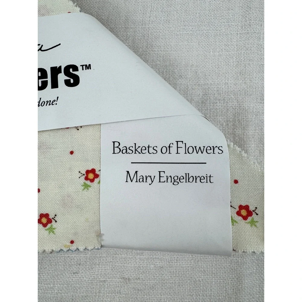 Moda Turnovers Baskets of Flowers Mary Engelbreit 80 Triangles Precut Fabric OOP